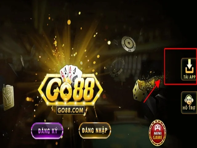 Người chơi hãy ấn vào tải app nằm ở góc bên phải của màn hình cua go88.